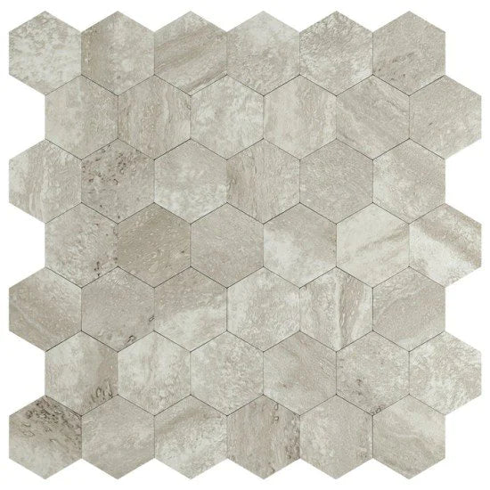 Oppio XL Stone Taupe HEXAGON - Zelfklevend Mozaïek 290x288mm