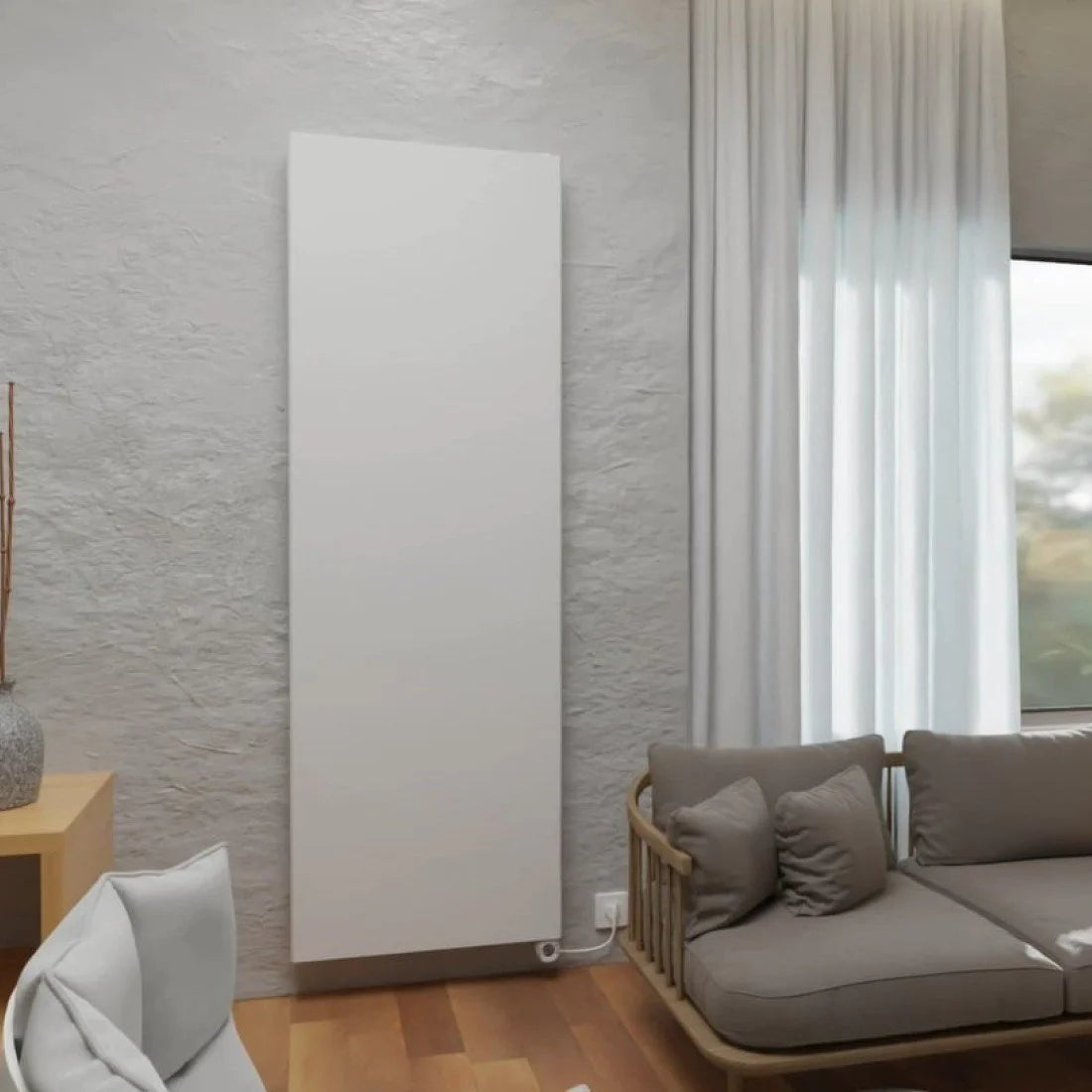 200x30 cm - 1175 Watt Dimple Vlakke Verticale elektrische radiator type 20 - Wit (RAL 9016)