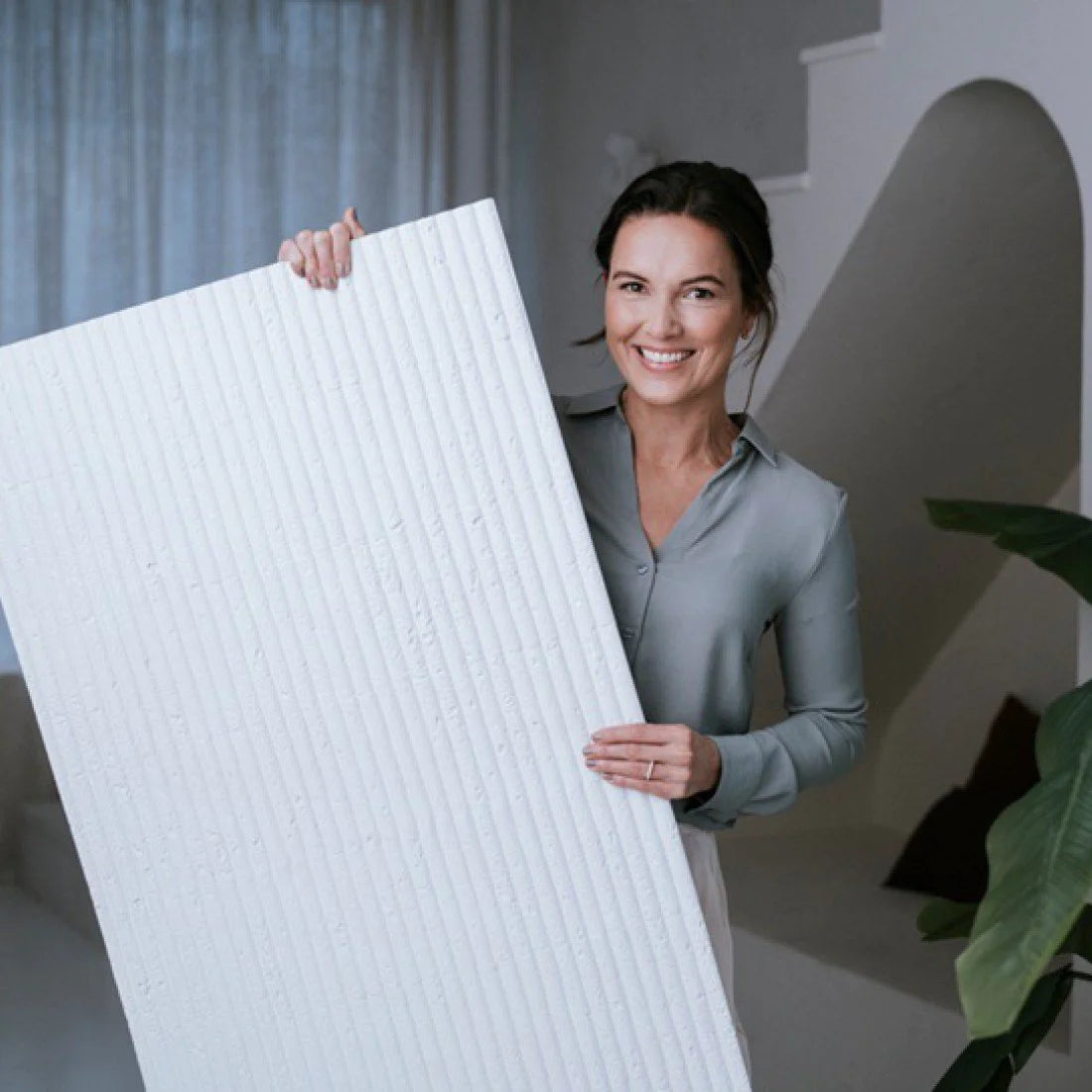 MUOZO - Roman Columns OFF-WHITE 60x280 Flexibele Wandpanelen - Brandvertragend & Flexibel