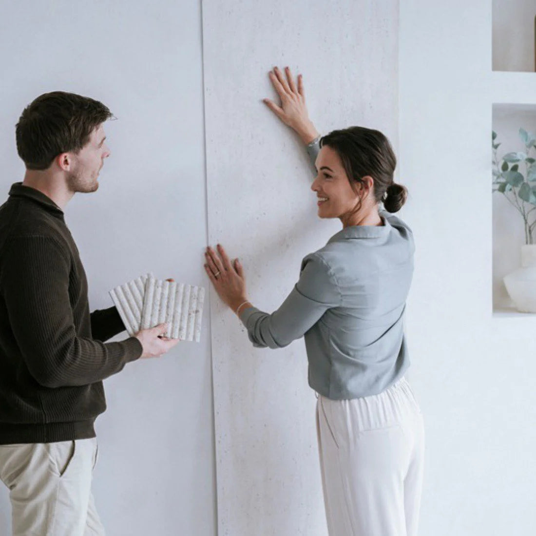 MUOZO - White Vein Luxe 60x280 Flexibele Wandpanelen - Brandvertragend & Flexibel