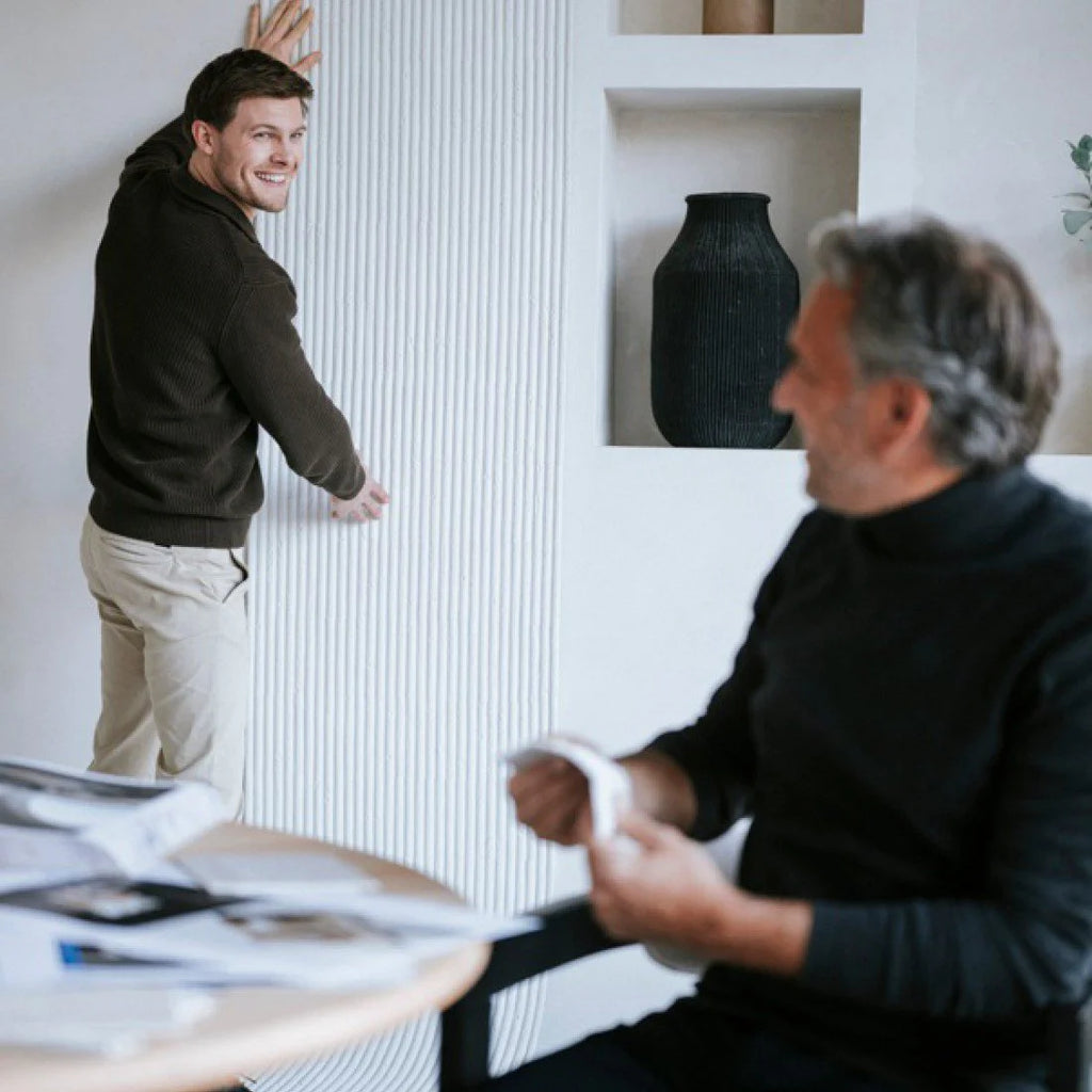 MUOZO - Roman Columns OFF-WHITE 60x280 Flexibele Wandpanelen - Brandvertragend & Flexibel