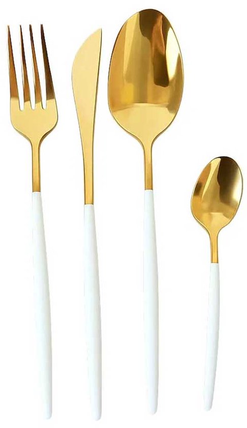 Kadirelli Bestekset - 24-delig - Goud/Wit - RVS