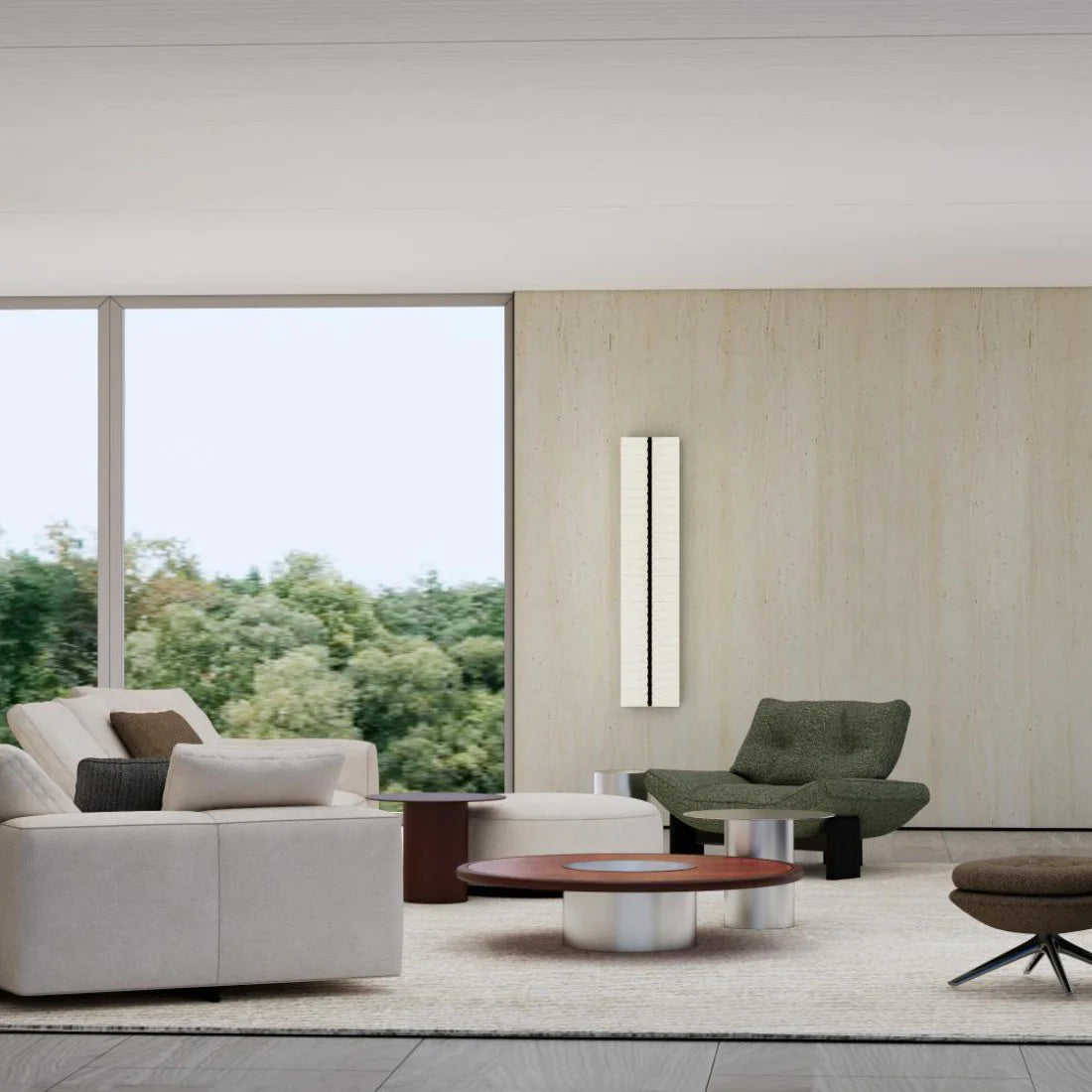 MUOZO - Italy Travertin 60x280 Flexibele Wandpanelen - Brandvertragend & Flexibel