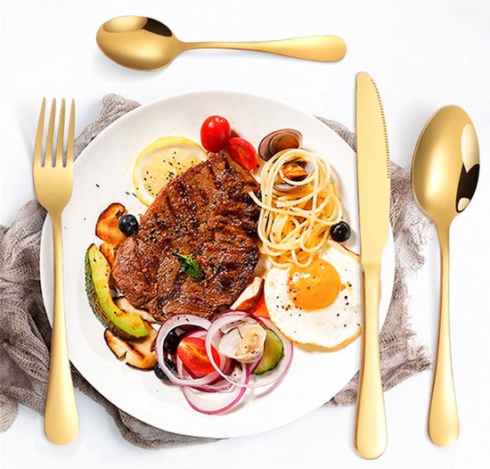 Kadirelli Bestekset - 24-delig - Goud - RVS