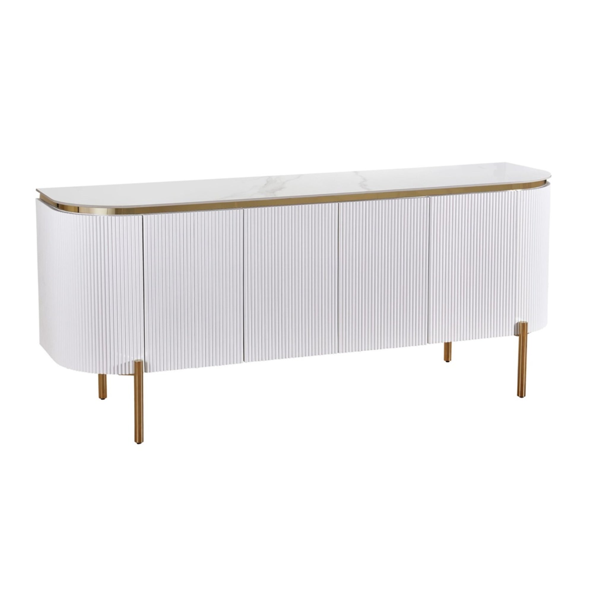Tv-meubel Aqua 190X50X80 goud/wit keramiek