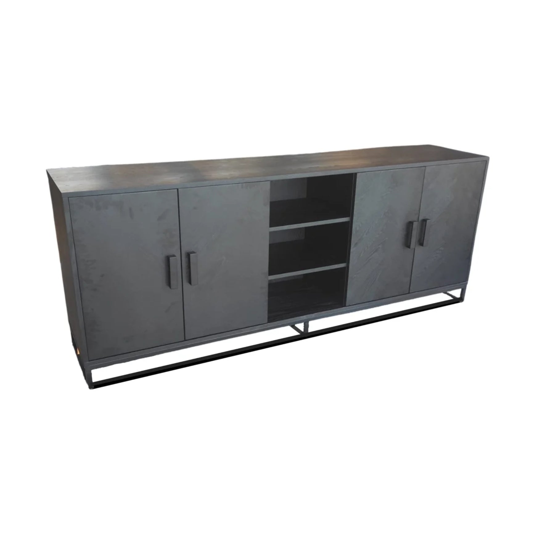 Vitrinekast Klaver zwart 208X45X83