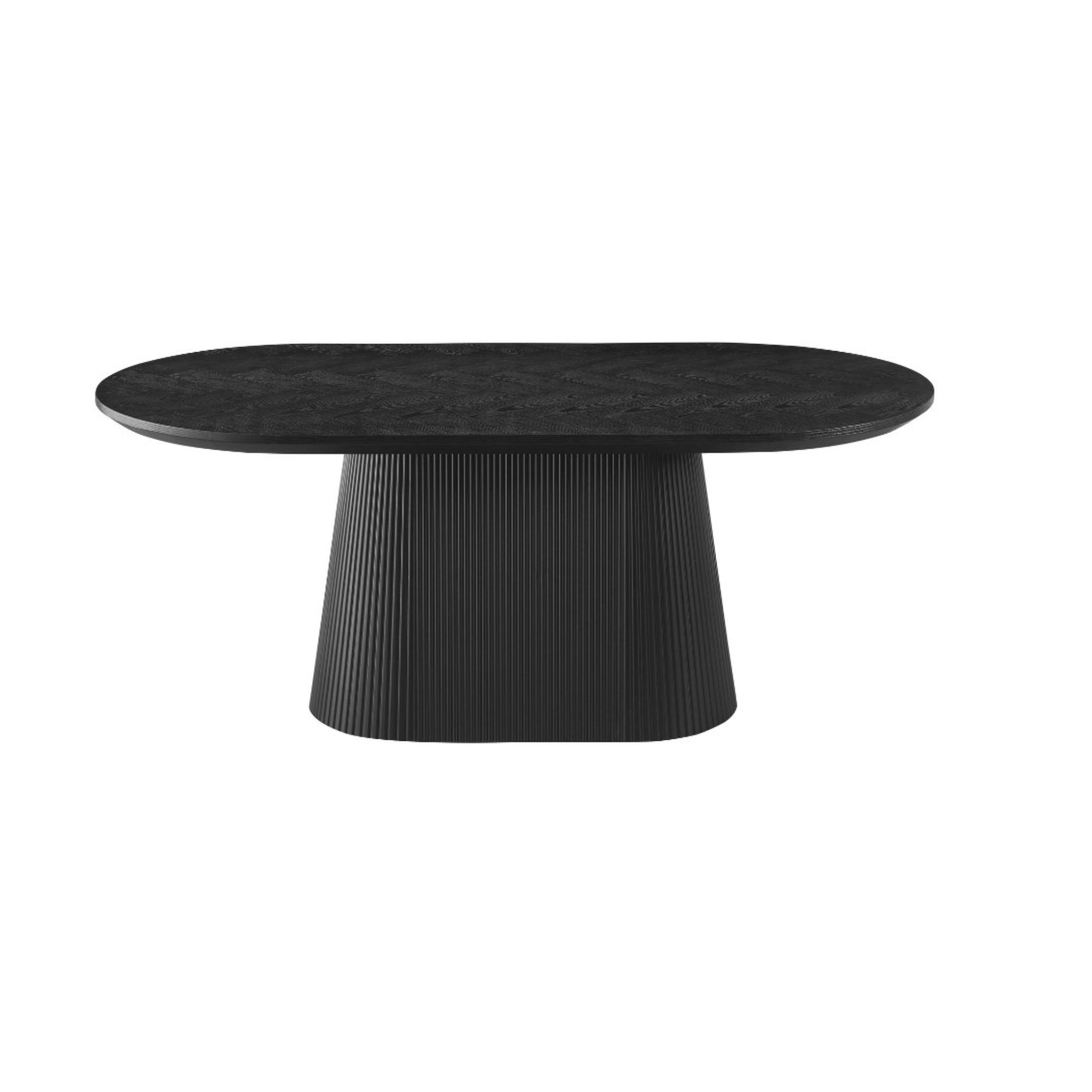Eetkamertafel Kimberly 180X90 zwart/visgraat