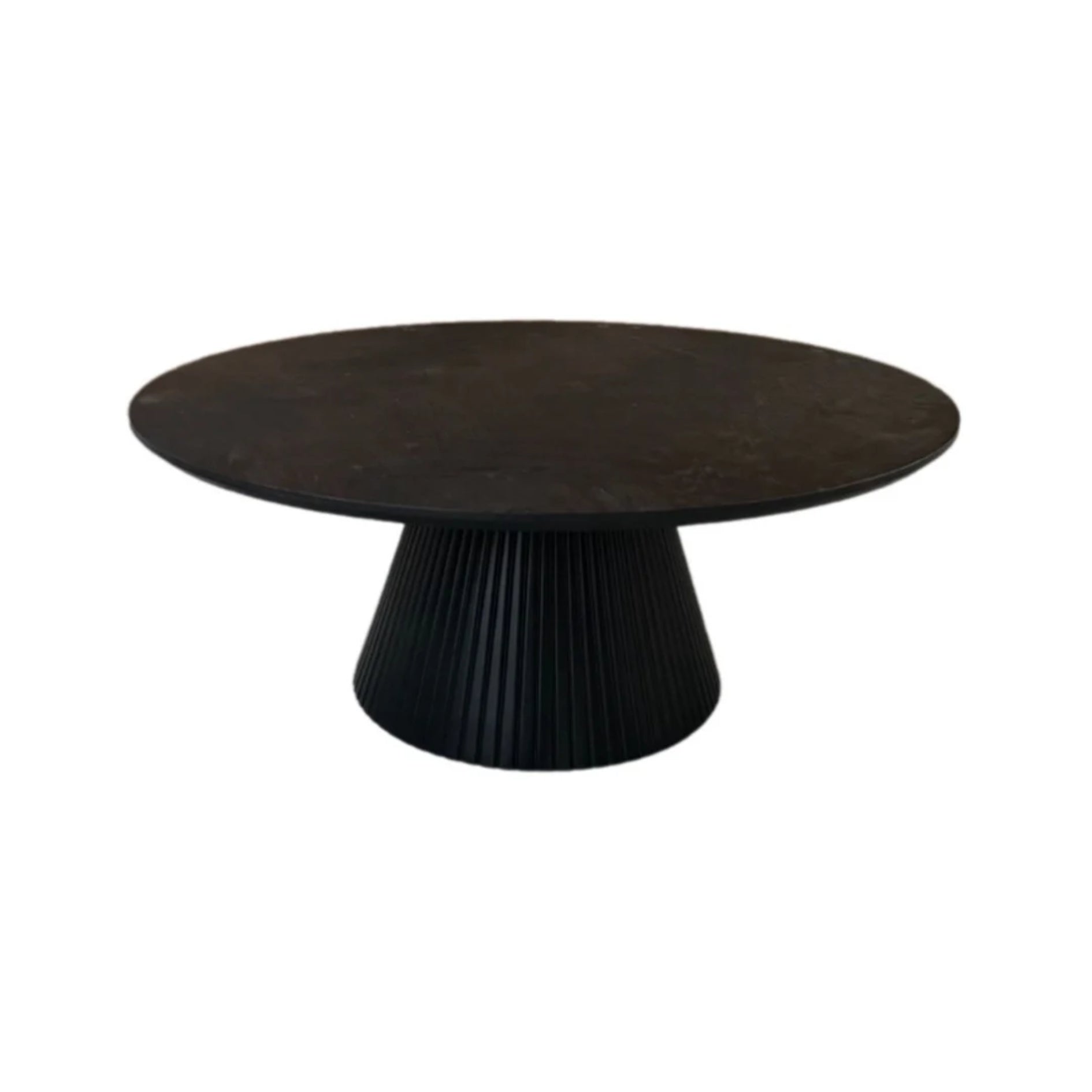Salontafel Kimberly 110 rond zwart/visgraat