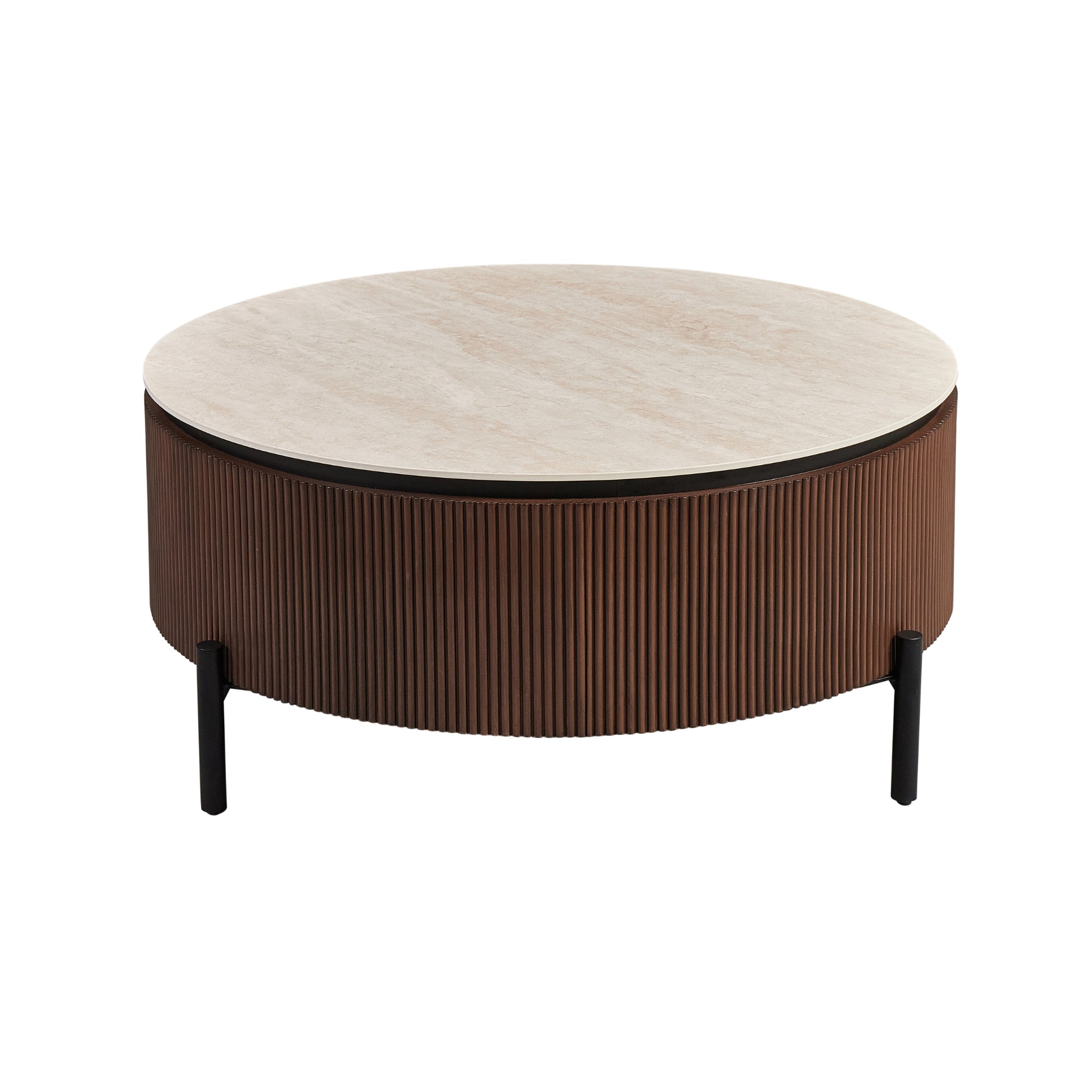 Salontafel Aqua 100 rond bruin/beige keramiek