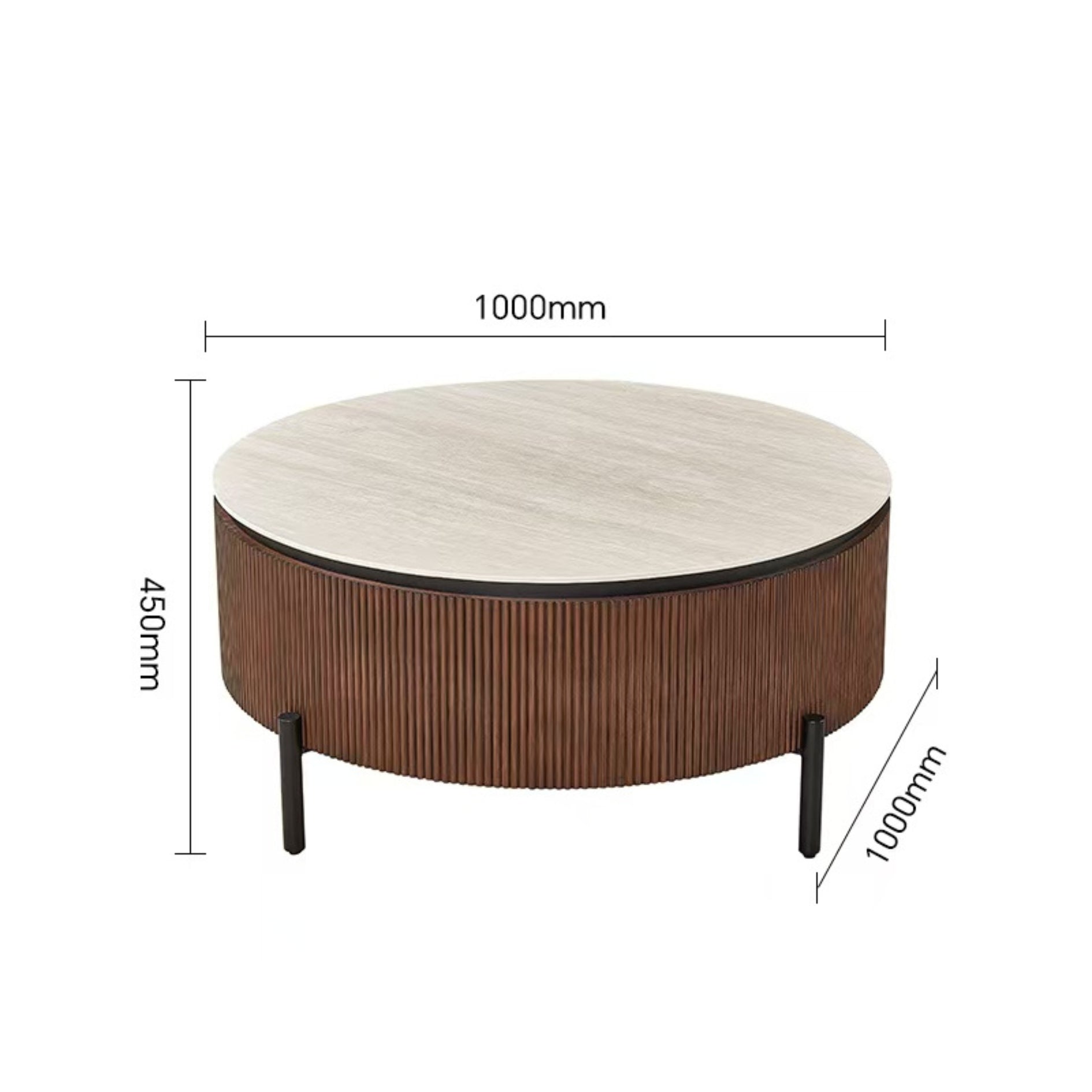 Salontafel Aqua 100 rond bruin/beige keramiek
