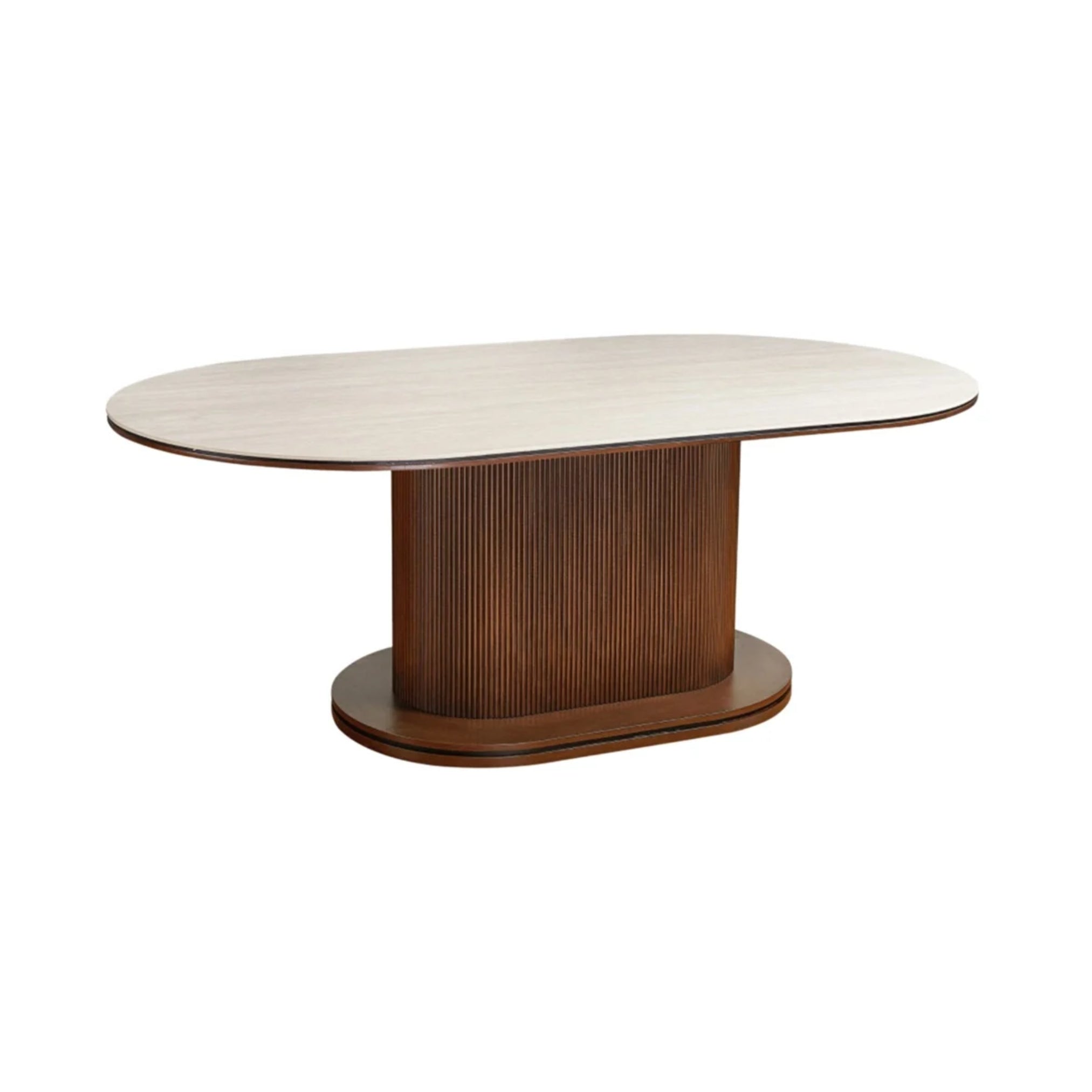 Eetkamertafel Aqua 200X110X76 bruin/beige keramiek