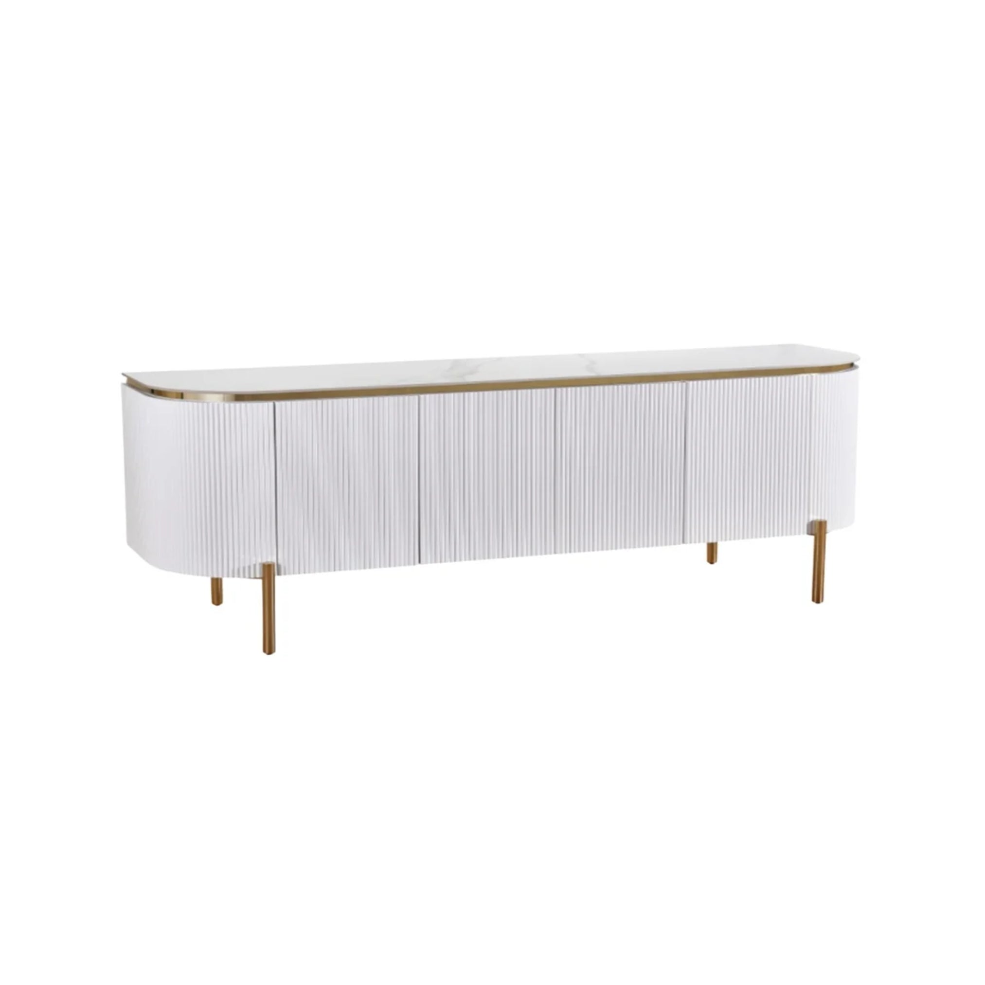 Tv-meubel Aqua 200X50X55 goud/wit keramiek