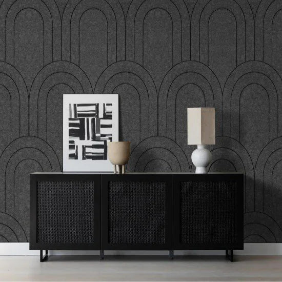 OPPIO Viltpaneel Donker Grijs - BAROK - 60x280 cm - Brandvertragend & Geluiddempend
