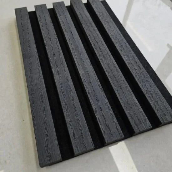 €68 Per Paneel - SUPERMAT 52x260 cm DIEP ZWART EIKEN akoestische wand panelen lattenwand met Vilt