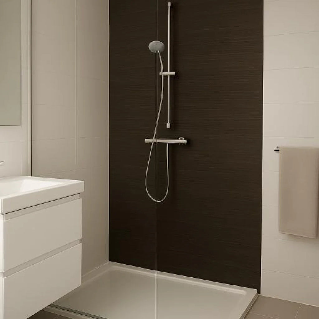 Oppio 120x280x0.5 cm - Houten Wandpaneel GRAPHITE GRAIN