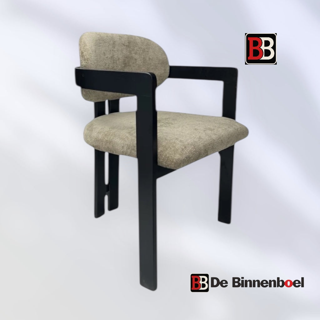 Eetkamerstoel Dubai japandi zwart/bruin