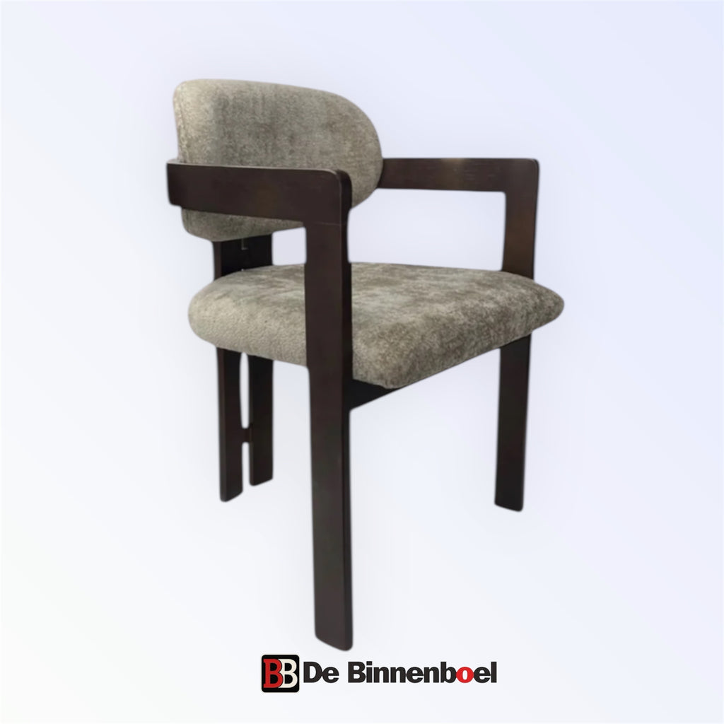 Eetkamerstoel Dubai japandi zwart/bruin