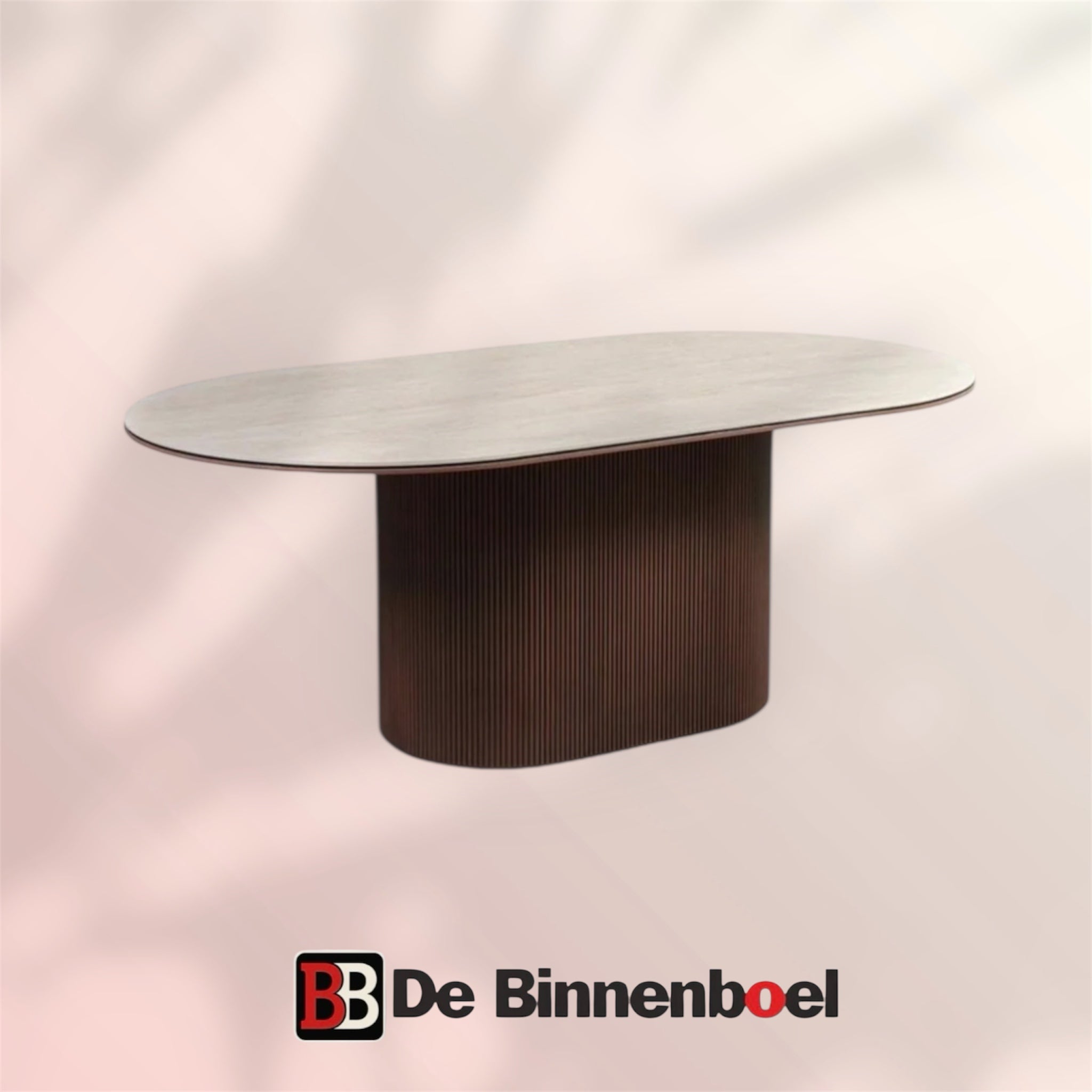 Eetkamertafel Aqua 200x110x76 bruin/beige keramiek