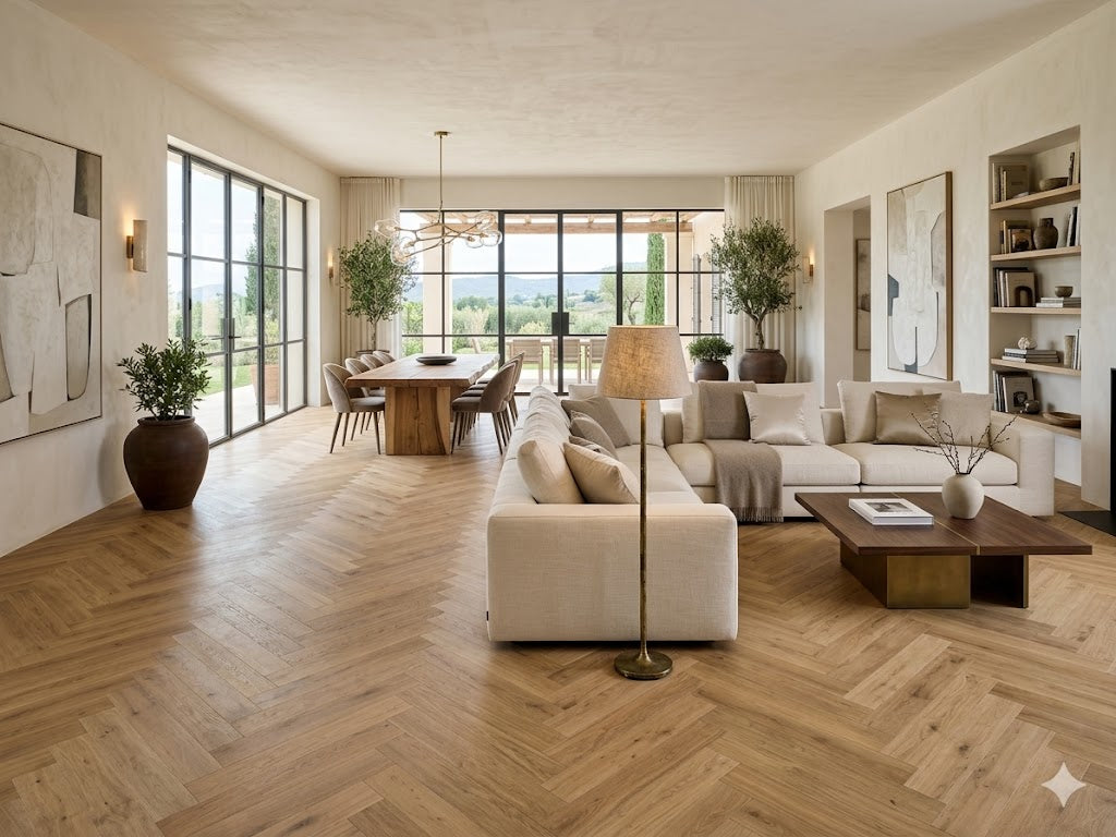 GR-502-HB / Natural Oak Visgraat PVC Click