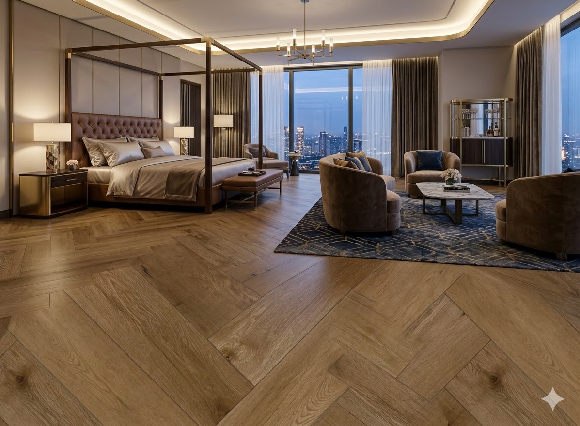 GR-503-HB / Amber Oak Visgraat PVC Click