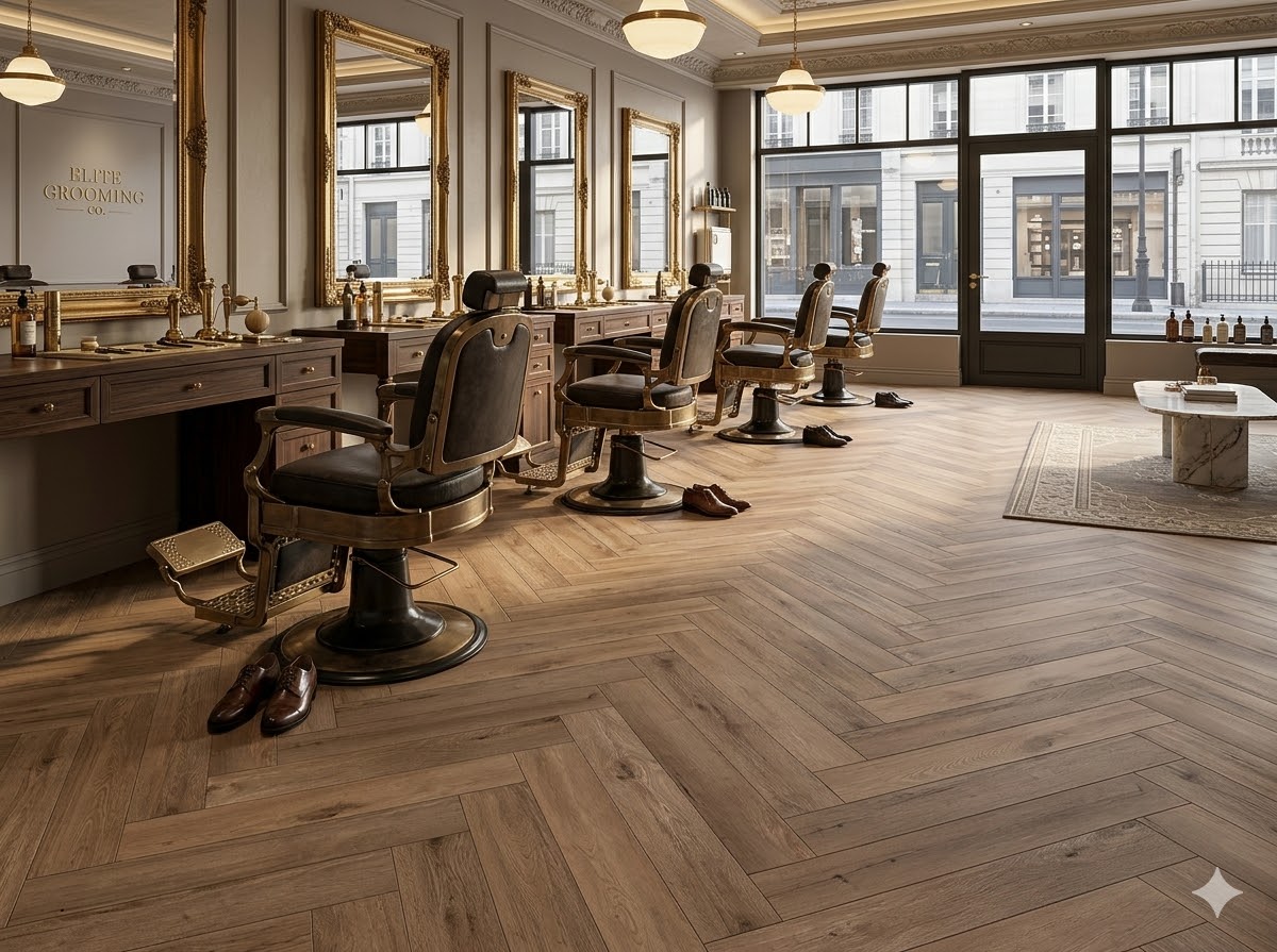 GR-504-HB / Melange Oak Visgraat PVC Click