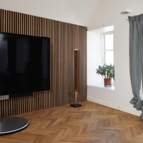€68 Per Paneel - SUPERMAT 52x260 cm OILED EIKEN akoestische wand panelen lattenwand met Vilt
