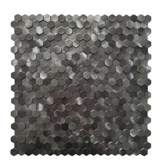 Oppio Gunmetal MINI Hexagon - Zelfklevend Mozaiek 305.9x306.8x4mm