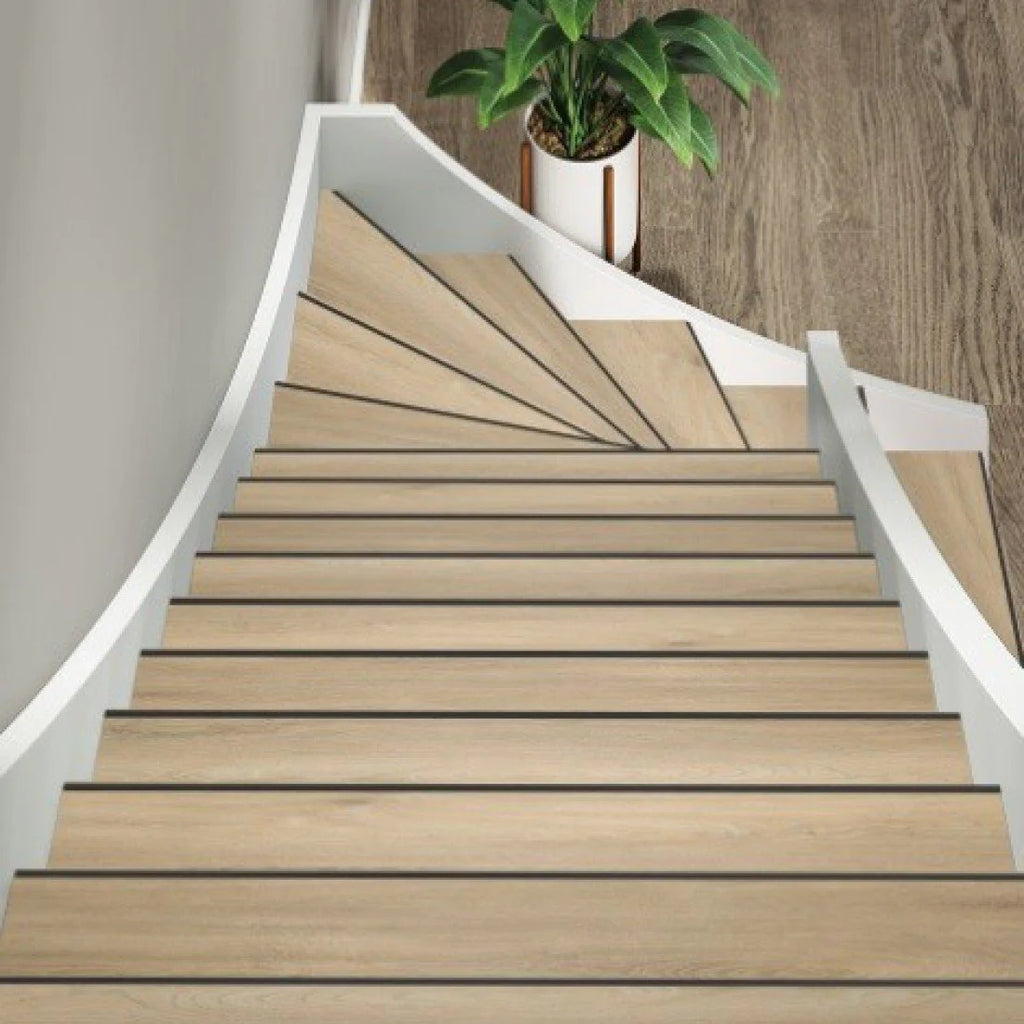 TRAPRENOVATIE SET PADDINGTON BEIGE / PVC Dryback ( SET Ten behoeve van 4 TRAPTREDES