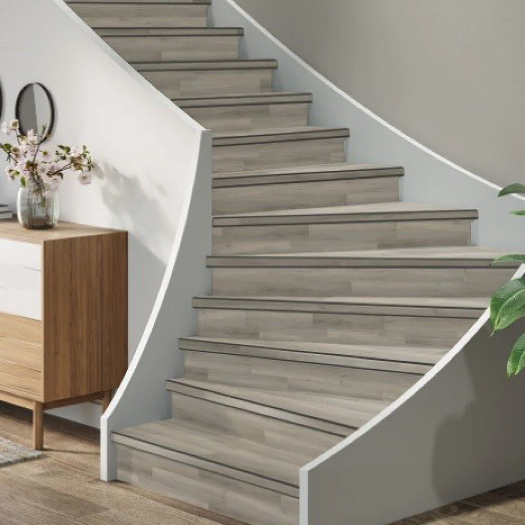 TRAPRENOVATIE SET PADDINGTON LIGHT GREY/ PVC Dryback ( SET Ten behoeve van 4 TRAPTREDES