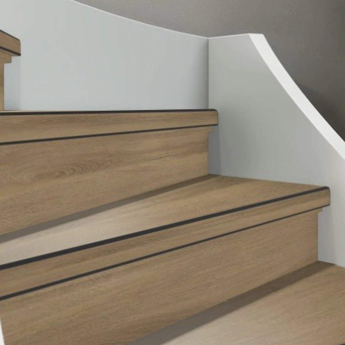 TRAPRENOVATIE SET PADDINGTON NATUREL / PVC ( SET Ten behoeve van 4 TRAPTREDES + PROFIELEN )