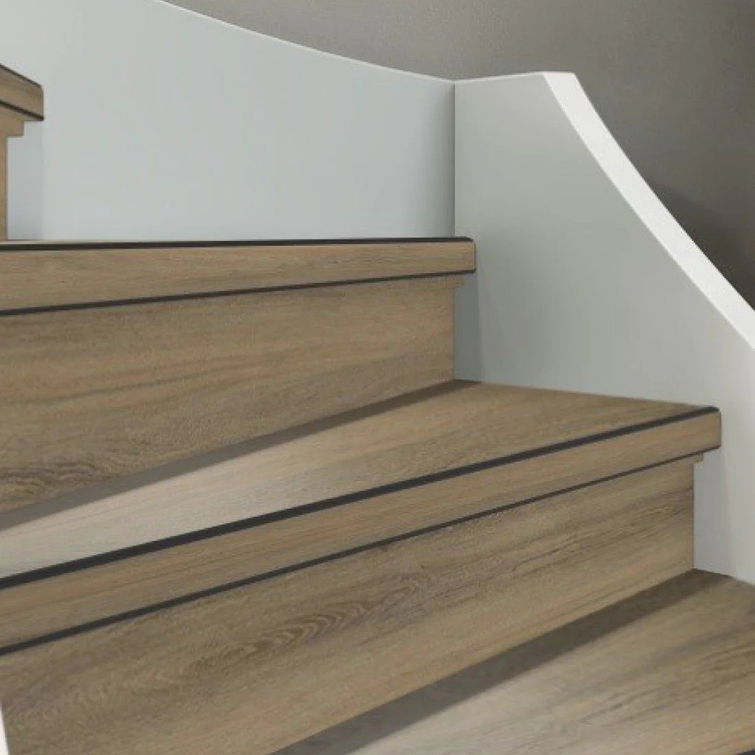 TRAPRENOVATIE SET Southwark Antraciet / PVC ( SET Ten behoeve van 4 TRAPTREDES + PROFIELEN )