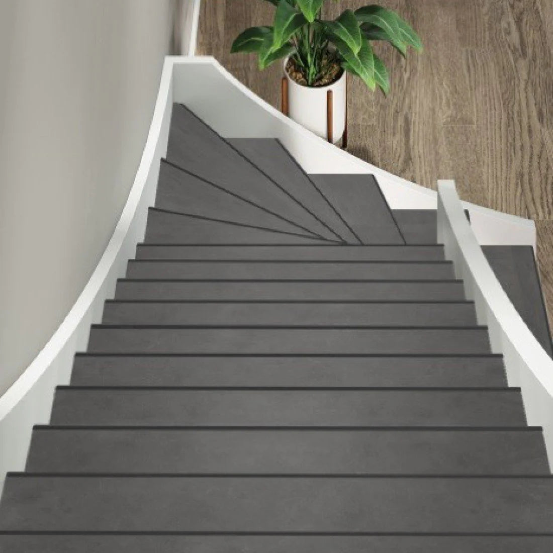 TRAPRENOVATIE SET VICTORIA Antraciet / PVC ( SET Ten behoeve van 4 TRAPTREDES + PROFIELEN )