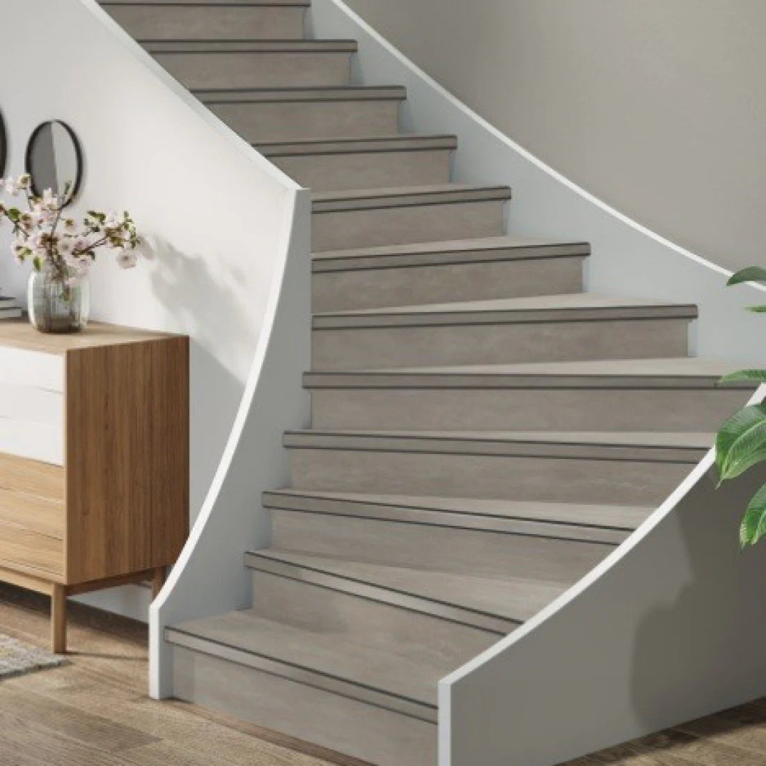 TRAPRENOVATIE SET victoria Beige / PVC ( SET Ten behoeve van 4 TRAPTREDES + PROFIELEN )