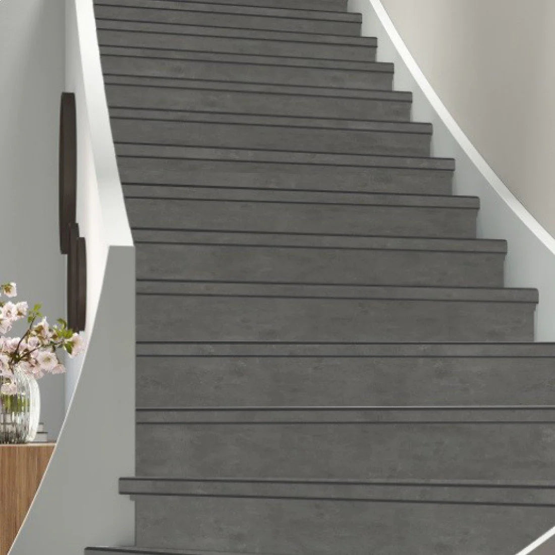 TRAPRENOVATIE SET VICTORIA Grey / PVC ( SET Ten behoeve van 4 TRAPTREDES + PROFIELEN )