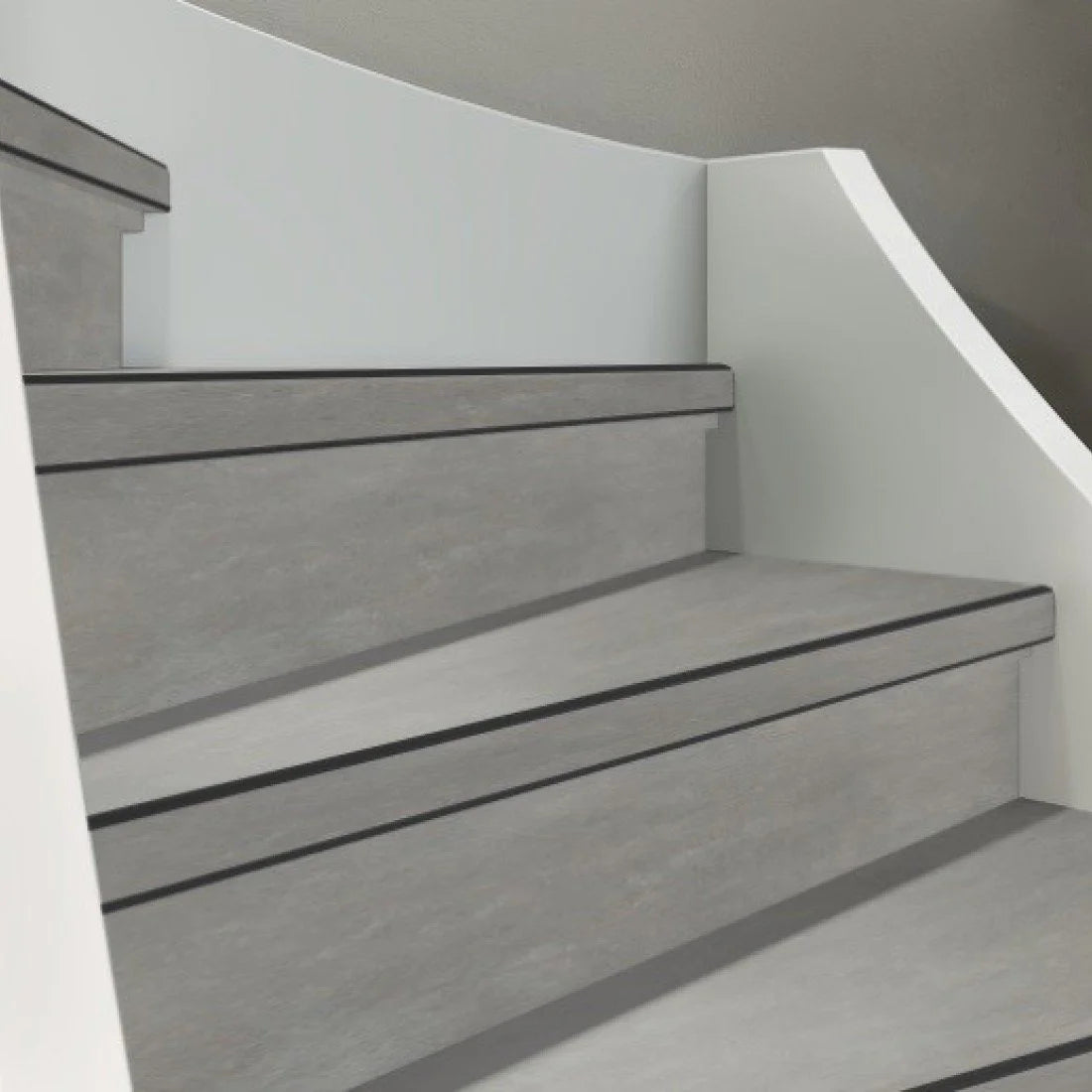 TRAPRENOVATIE SET VICTORIA LIGHT GREY / PVC ( SET Ten behoeve van 4 TRAPTREDES + PROFIELEN )