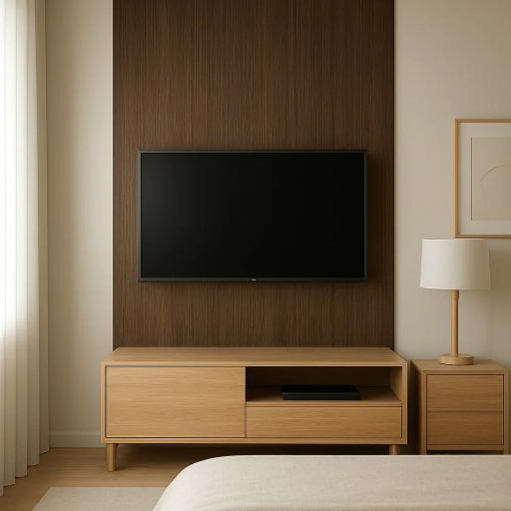 Oppio 120x280x0.5 cm - Houten Wandpaneel ESPRESSO ESSENCE