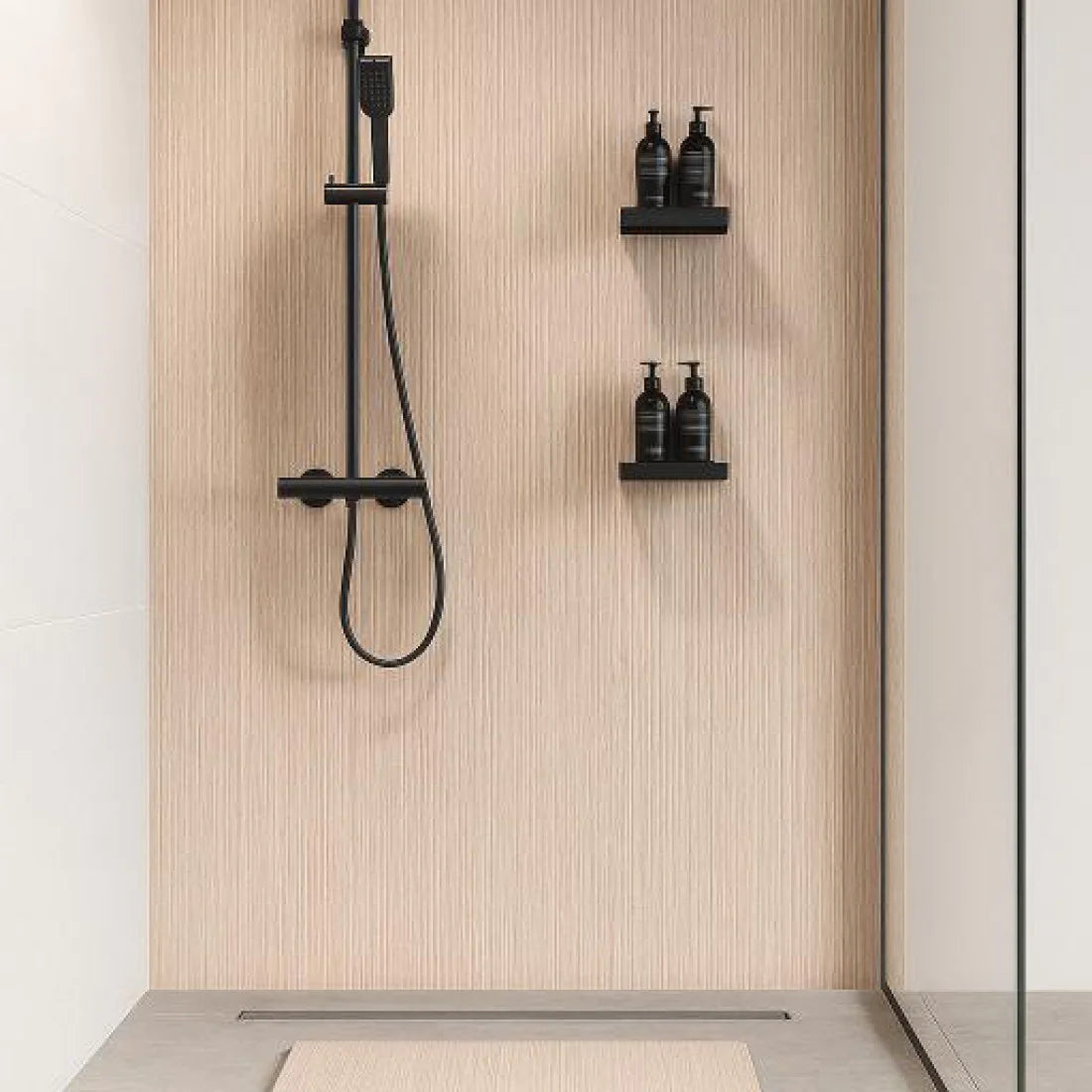 Oppio 120x280x0.5 cm - Houten Wandpaneel MERANTI