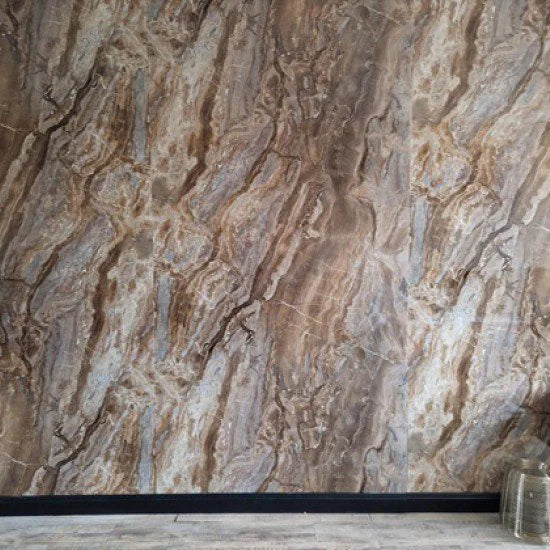 Oppio €58 PER PANEEL - PVC Wandpaneel Milos Bruin Hoogglans - 120x280x0,3 cm