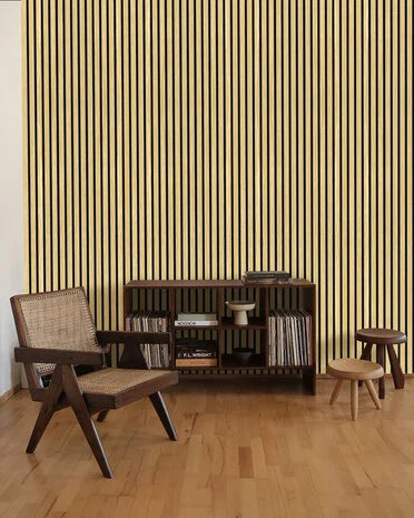 Oppio €40 PER PANEEL - 260x60 cm LICHT Eiken BEIGE akoestische wand panelen lattenwand met Vilt