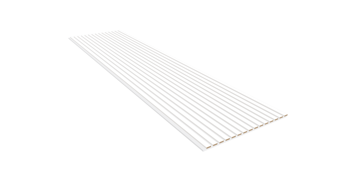 Oppio €40 PER PANEEL - 260x60 cm Wit Akoestische wand panelen lattenwand met Witte Vilt