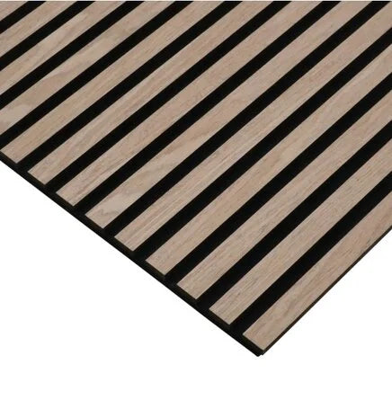 Oppio Lattenwand Silentless Vergrijsd Walnoot 260 x 52,6 cm - akoestische wand panelen met Vilt