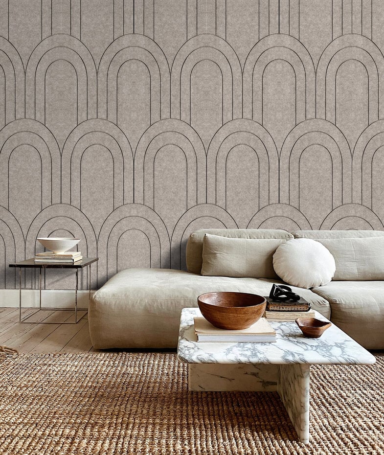 Oppio OPPIO Viltpaneel TAUPE - BAROK - 280x60 cm - Brandvertragend & Geluiddempend