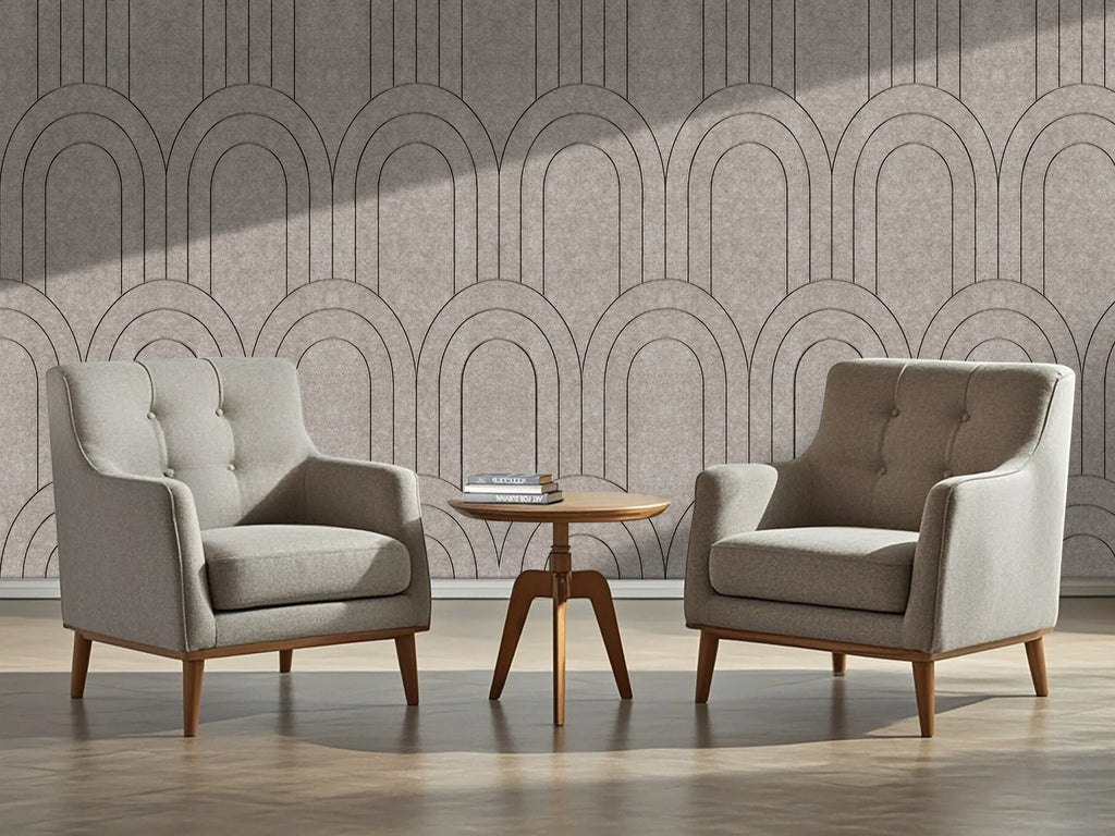 Oppio OPPIO Viltpaneel TAUPE - BAROK - 280x60 cm - Brandvertragend & Geluiddempend