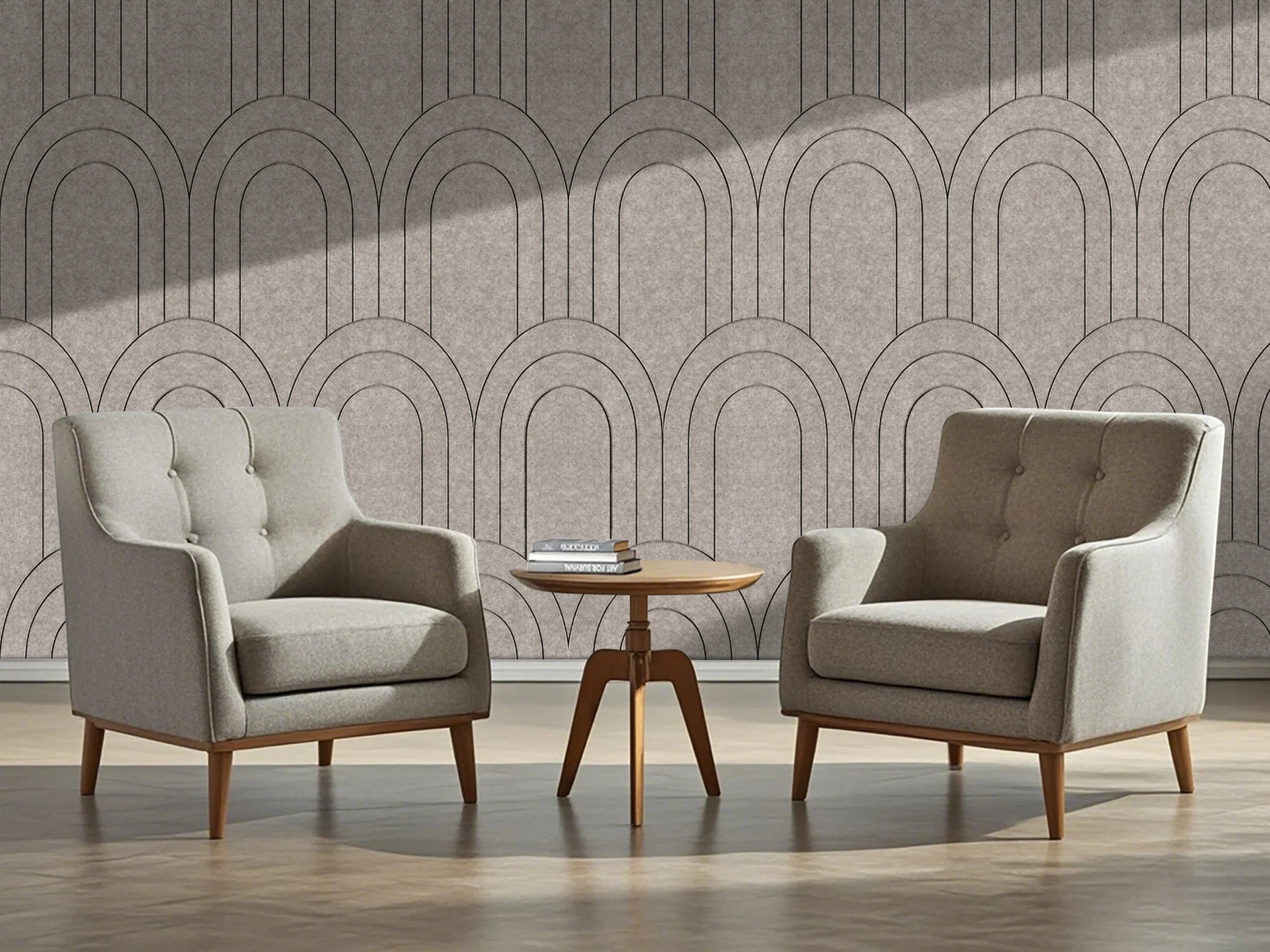 Oppio OPPIO Viltpaneel TAUPE - BAROK - 280x60 cm - Brandvertragend & Geluiddempend